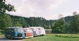 The vans at the campsite nr Joditz!